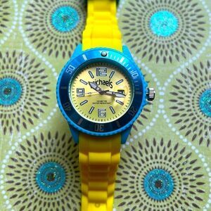 Michael’s Swim Watch Yellow and Turquoise Water Resistant